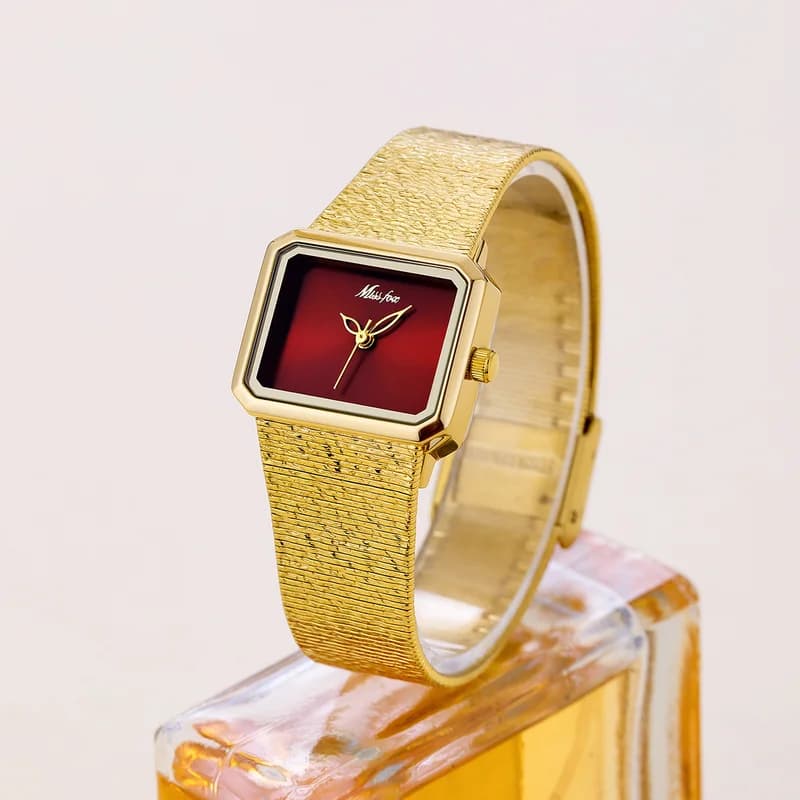 Miss Fox K006 Golden Bracelet Maroon Face