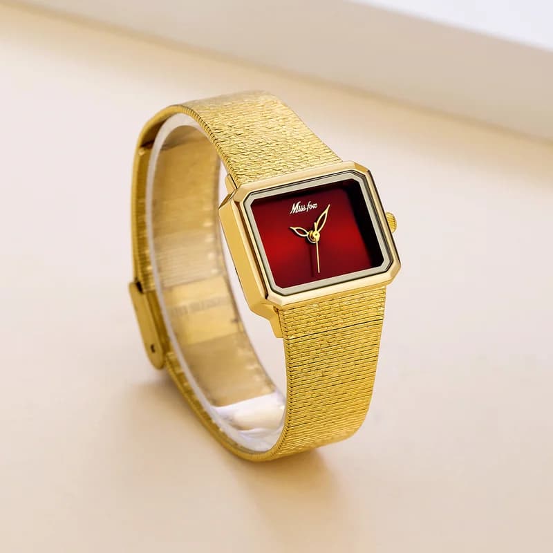 Miss Fox K006 Golden Bracelet Maroon Face – view 2