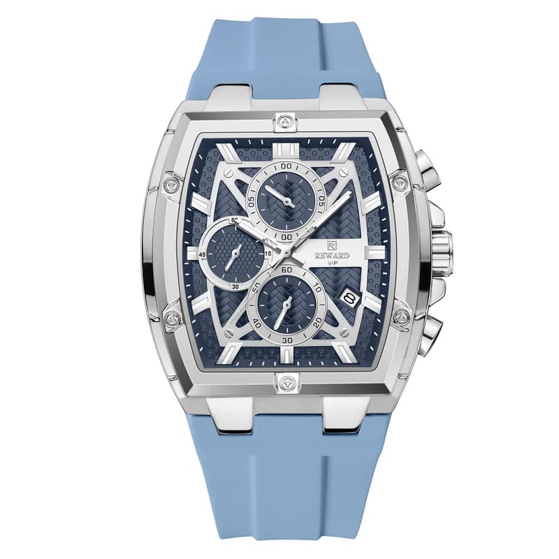 Reward RD832261M Silver Case Light Blue Strap Light Blue Face