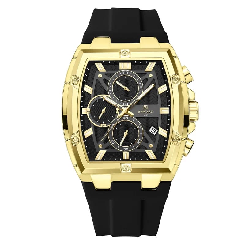 Reward RD832261M Gold Case Black Strap Black Face