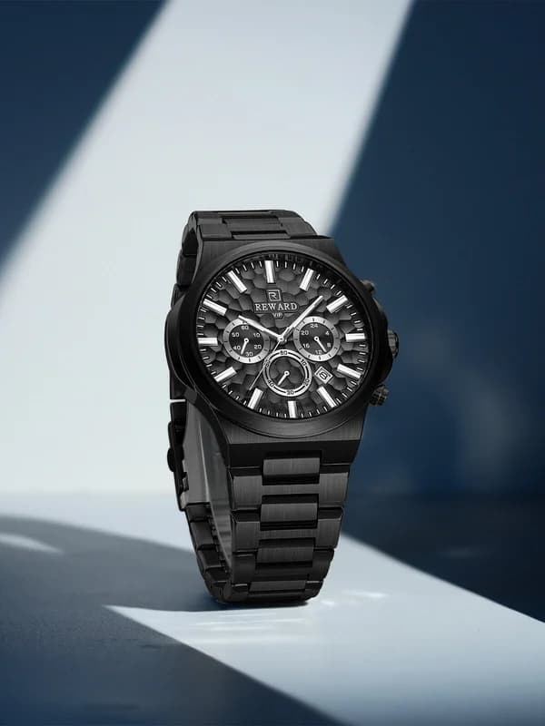 Reward RD813050M Black Bracelet Gunmetal Face- Chronograph