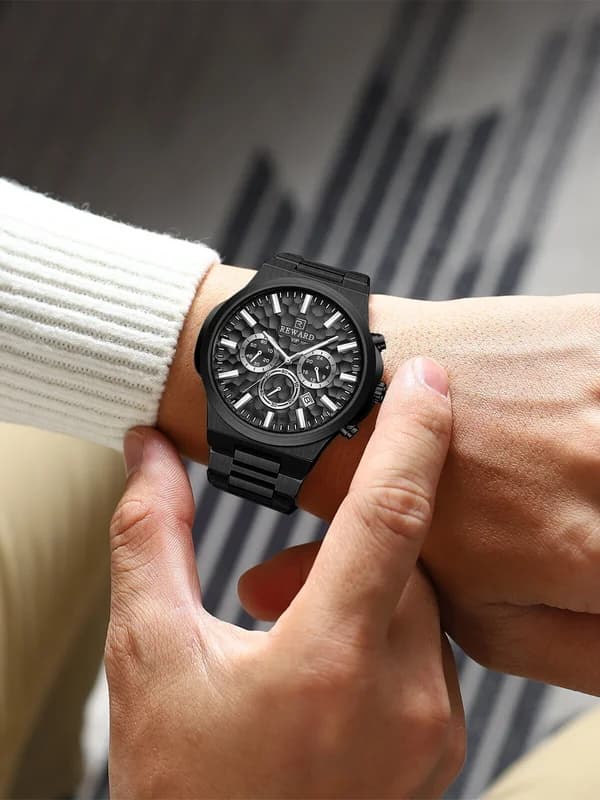 Reward RD813050M Black Bracelet Gunmetal Face- Chronograph – view 3