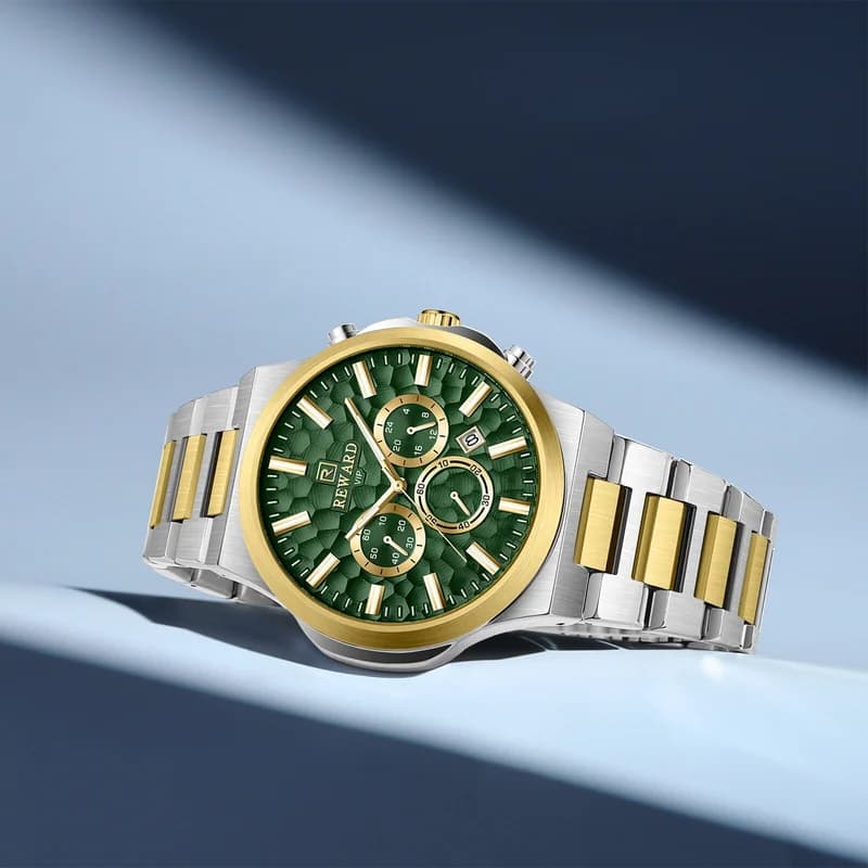 Reward RD813050M Two-Tone Bracelet Green Face- Chronograph – view 2