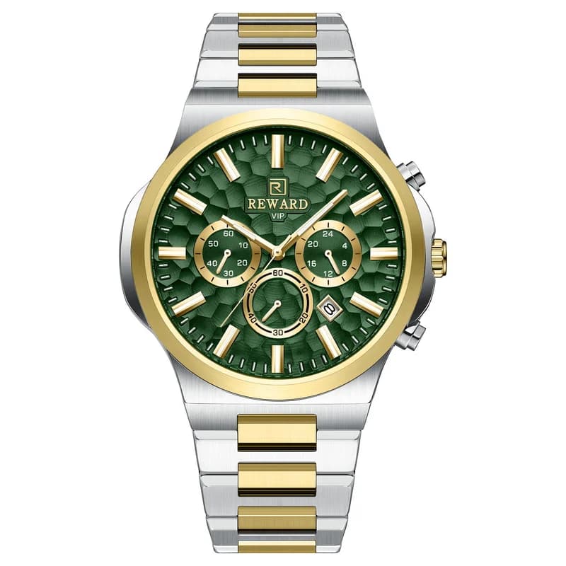 Reward RD813050M Two-Tone Bracelet Green Face- Chronograph – view 4
