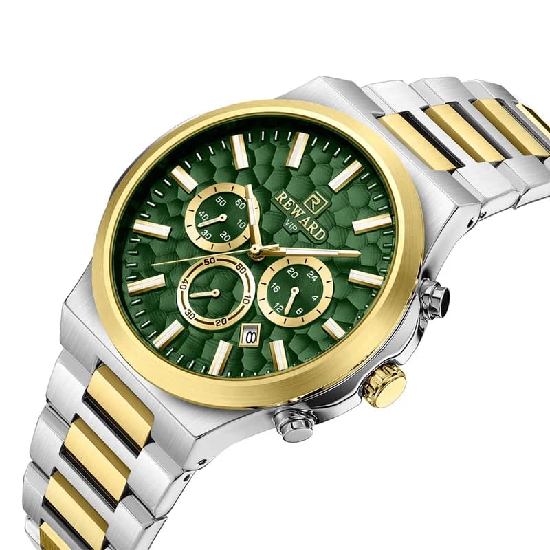 Reward RD813050M Two-Tone Bracelet Green Face- Chronograph – view 5