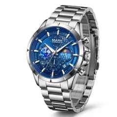 Fairwhale FW-5870 Astrix Silver Bracelet Blue Face- Chronograph – view 3