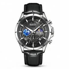 Fairwhale FW-5870 Lunavor Black Leather Strap Black Face- Moon Phase Chronograph – view 2
