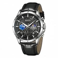 Fairwhale FW-5870 Lunavor Black Leather Strap Black Face- Moon Phase Chronograph – view 4