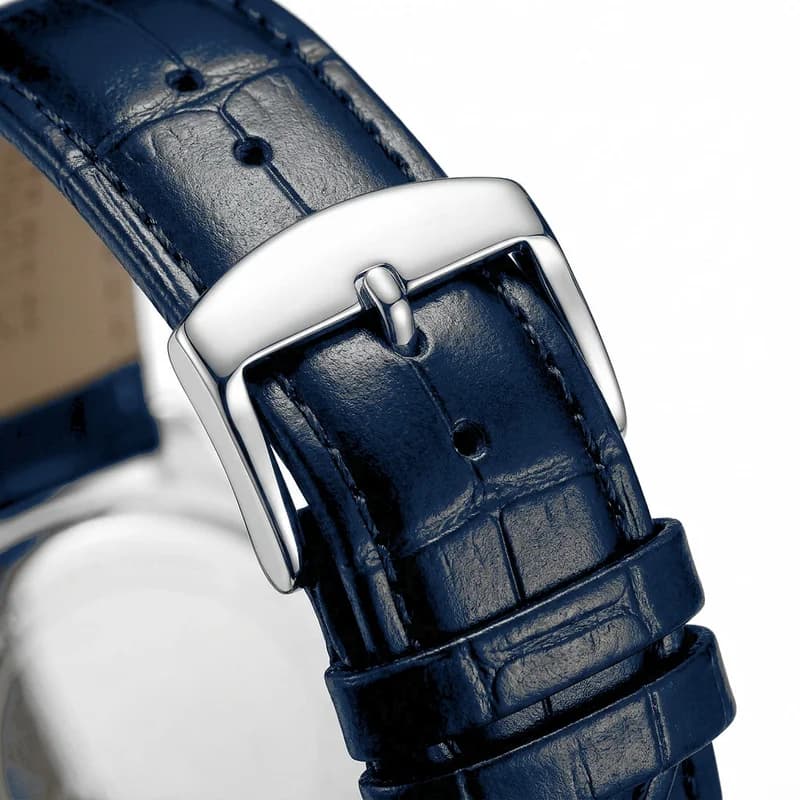 Fairwhale FW-5870 Lunavor Blue Leather Strap Blue Face- Moon Phase Chronograph – view 2