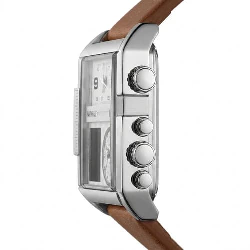 Fairwhale FW-4270 Militrax Black Leather Strap Silver Face- Chronograph – view 4