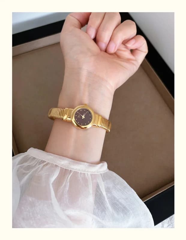 TT M9750 Golden Bracelet Maroon Face – view 2