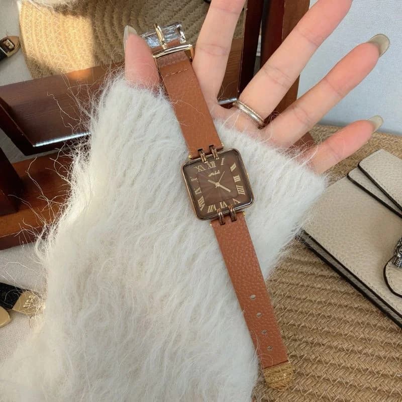 Mishali M24009 Genuine Caramel Leather Belt Coffee Face – view 4
