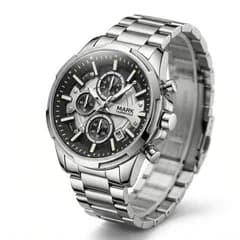 Fairwhale FW-5028 Stentor Silver Bracelet Black Face- Chronograph – view 3