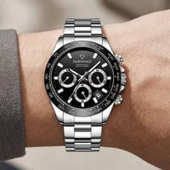 Fairwhale FW-5030 Orionis Silver Bracelet Black Face- Chronograph – view 2