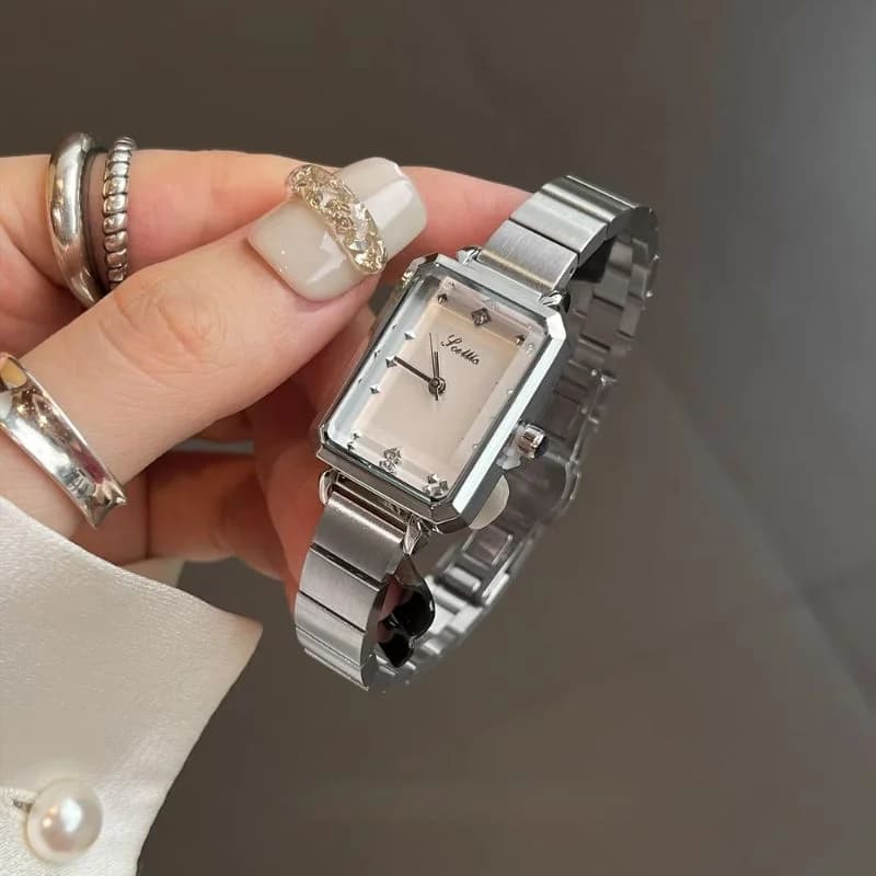 Scottie 9058X Silver Bracelet White Face